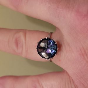 Topaz ring set in 14K white gold